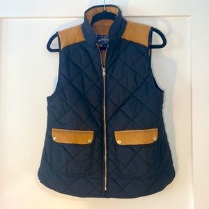 NWOT Lauren James Camden quilted vest | black/tan | medium